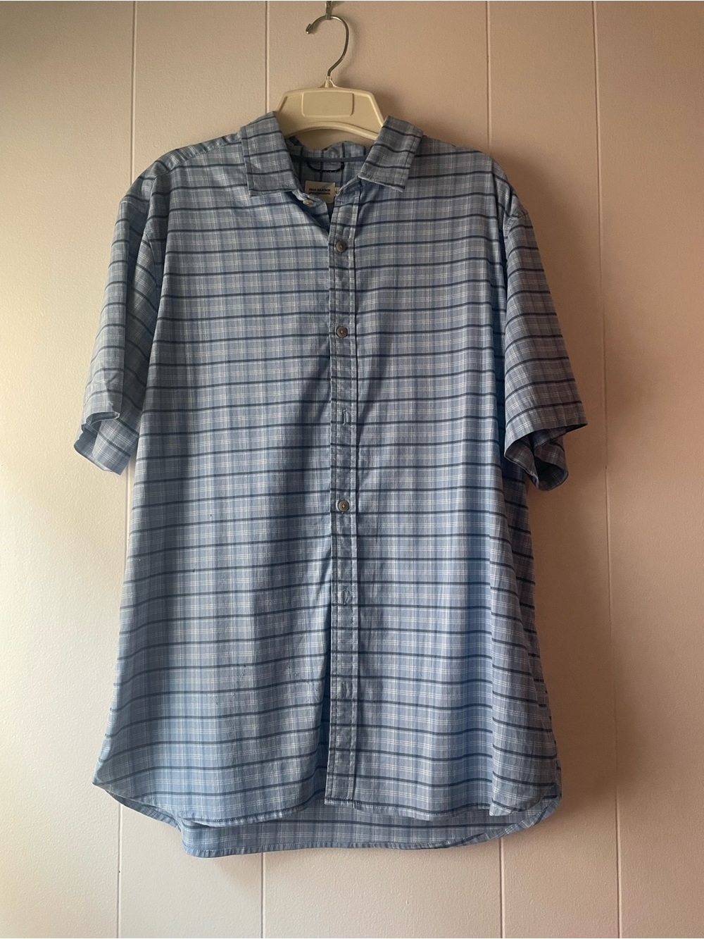 Fair Harbor Blue Plaid Short-Sleeve Button-Down Shirt